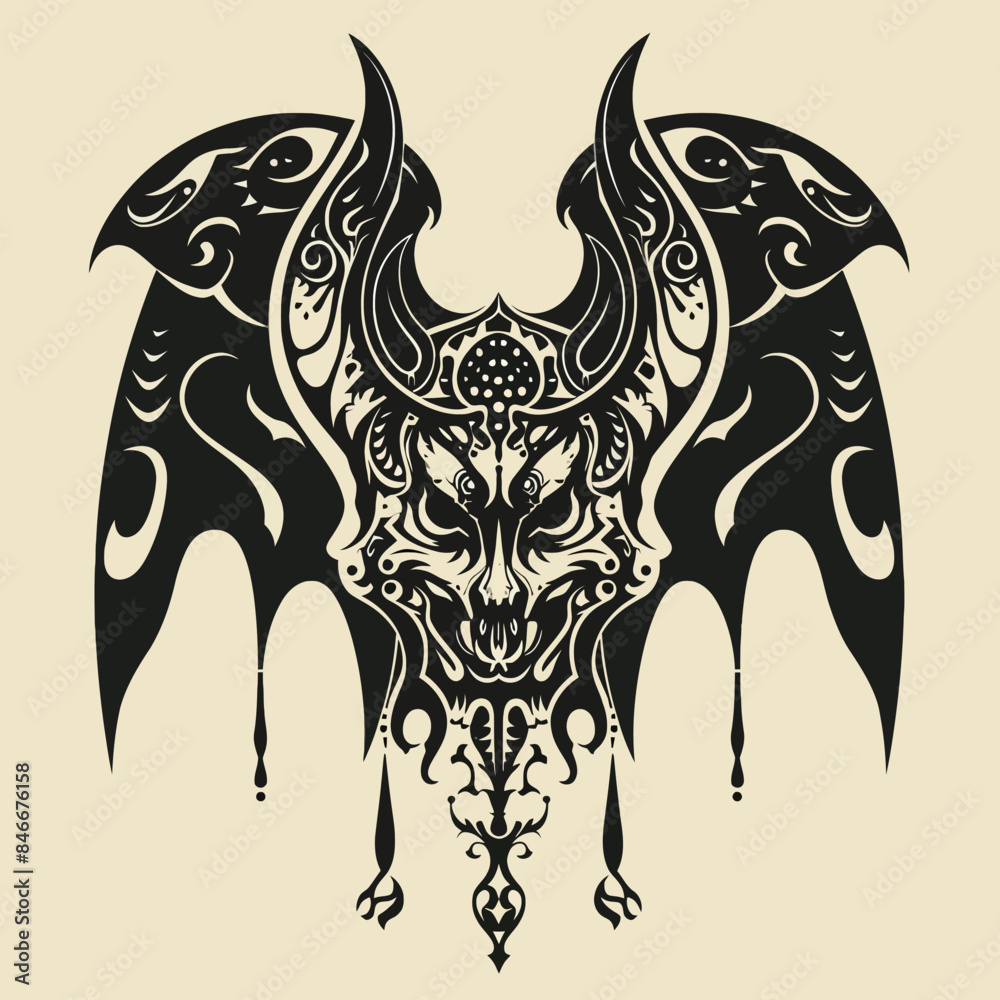 Wall mural tribal vector gargoyle isolated