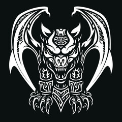 tribal vector gargoyle isolated