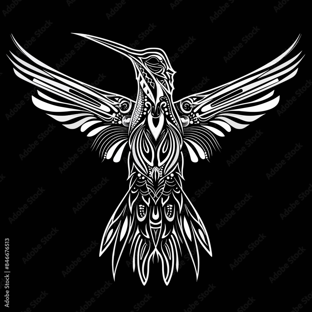 Wall mural tribal vector hummingbird isolated 