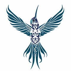 Fototapeta premium tribal vector hummingbird isolated 