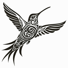 Obraz premium tribal vector hummingbird isolated 
