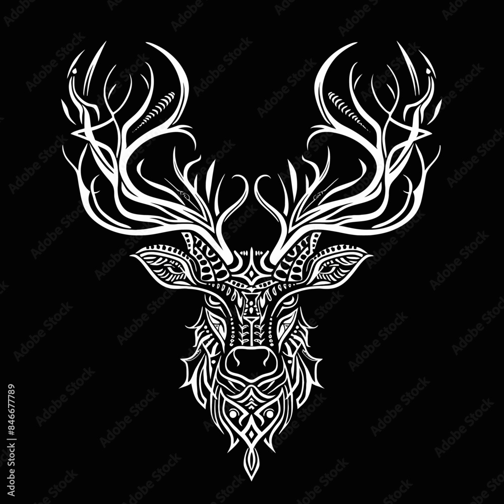 Wall mural Reindeer Tribal Tattoo