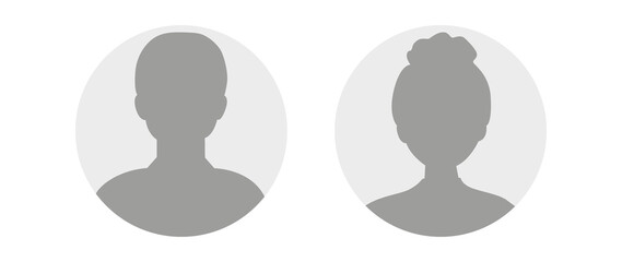 Flat illustration in grayscale. Avatar, user profile, person icon, profile picture. Suitable for social media profiles, icons, screensavers and as a template...