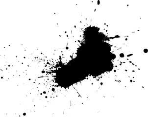 black watercolor brush painting splash splatter vector