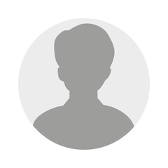 Flat illustration in grayscale. Avatar, user profile, person icon, profile picture. Business profile of a woman. Suitable for social media profiles, icons, screensavers and as a template..