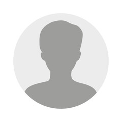 Flat illustration in grayscale. Avatar, user profile, person icon, profile picture. Business profile of a woman. Suitable for social media profiles, icons, screensavers and as a template..