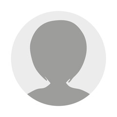 Flat illustration in grayscale. Avatar, user profile, person icon, profile picture. Business profile of a woman. Suitable for social media profiles, icons, screensavers and as a template...