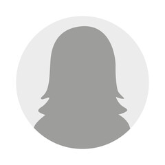 Flat illustration in grayscale. Avatar, user profile, person icon, profile picture. Business profile of a woman. Suitable for social media profiles, icons, screensavers and as a template...