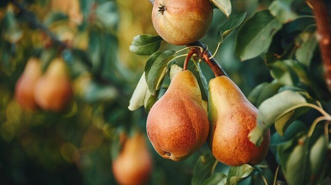 Pears Hanging From Tree.