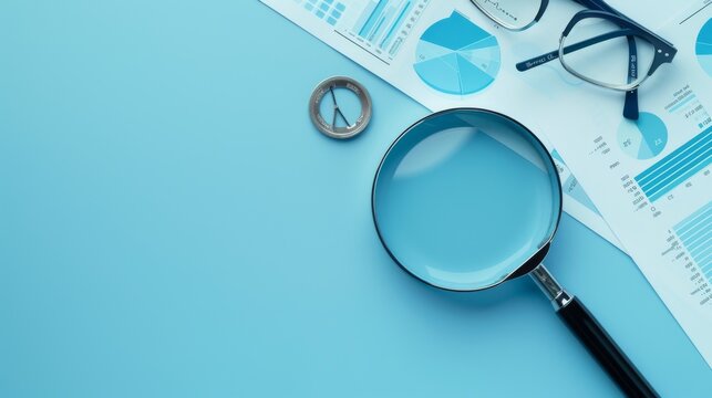 Competitor analysis on light blue background