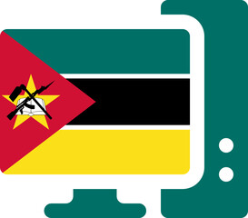 Monitor and CPU icon Mozambique flag