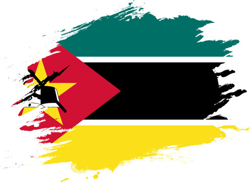 Grunge Brush on Flag of Mozambique