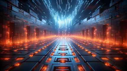 3D Digital background with graph for graphics, data, AI, tech ....