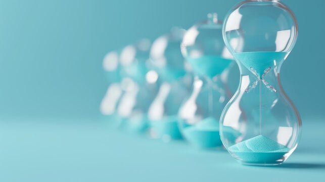 Project timeline on light blue background