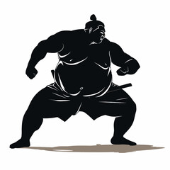 Fototapeta premium Sumo Athlete Silhoutte Illustration