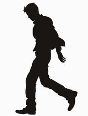 Single Person Man Walk Silhouette