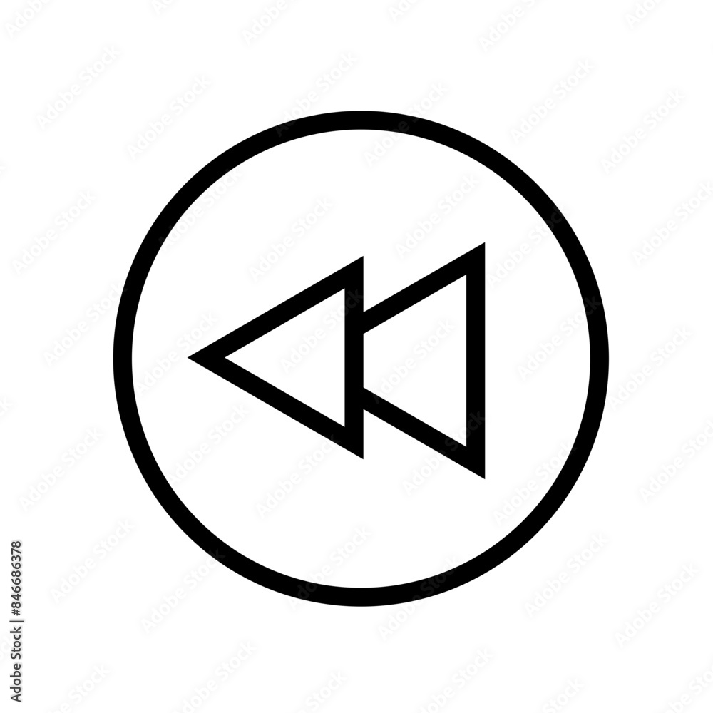 Poster Rewind Previous Back Arrow Icon Perfect for Media and Navigation Themes