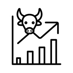 Bull Market Chart Icon Perfect for Finance and Investment Themes
