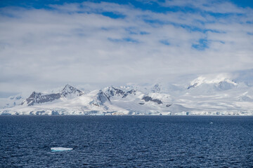 Icebergs and Glaciers align the coast of the Antarctic peninsula, and its many islands. Image taken near the entrance of the Lemaire Channel