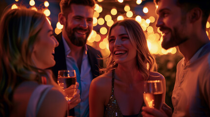 ナイトパーティーを楽しむ男女