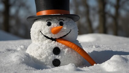  The whimsical creation of a snowman coming to life with a carrot nose and coal eyes ai_generated