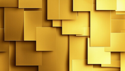 Geometric pattern of overlapping gold rectangles creating a modern and sophisticated abstract background