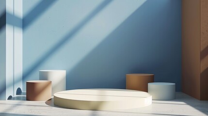 Podium or dais for showcase product. advertising concept