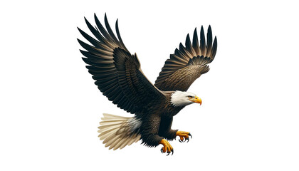 Obraz premium Eagle flying isolated on transparent or white background