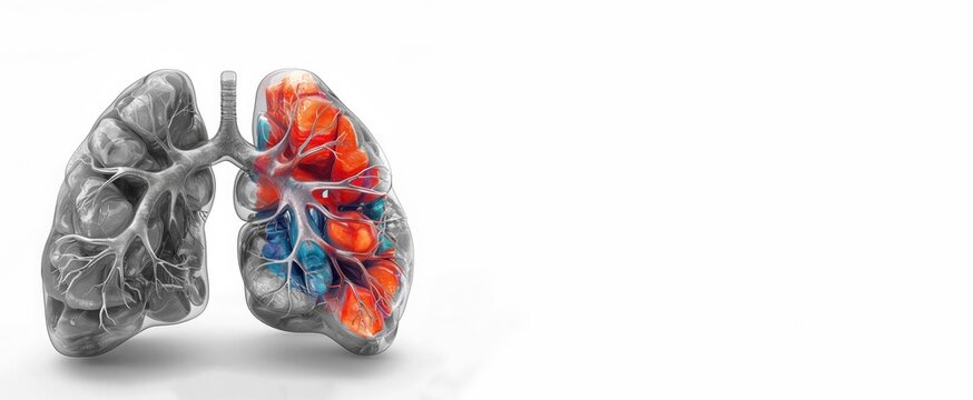 World Lung Cancer Day. Abstract multicolored Human lungs. World no tobacco day banner. World Tuberculosis Day. National Asthma and Allergy Awareness Month.