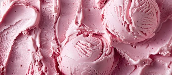 Swirling pink Italian ice cream with a textured square pattern