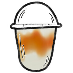 Ice caramel fresh milk cartoon doodle