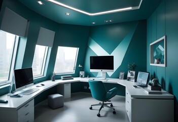 minimalist interior design style futuristic home office sleek furniture state of the art technology
