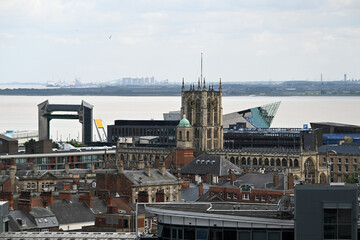 areal views of Hull Minster, Anglican Church formerly called Holy Trinity Church. Kingston upon Hull