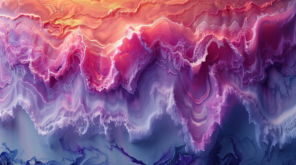 Vibrant Abstract Painting with Wave-like Texture