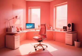 minimalist interior design style futuristic home office sleek furniture state of the art technology