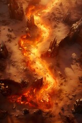 DnD Battlemap Burning Desert Ruins - Sun-Scorched Remains.