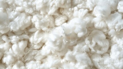 Close up of fluffy cotton background from bale Concept of industrial texture and cotton harvesting