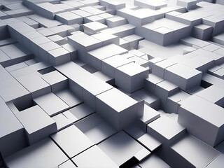 Fototapeta premium Abstract modern geometric white cube pattern design background