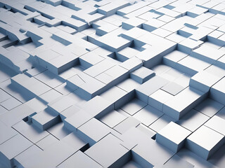 Fototapeta premium Abstract modern geometric white cube pattern design background