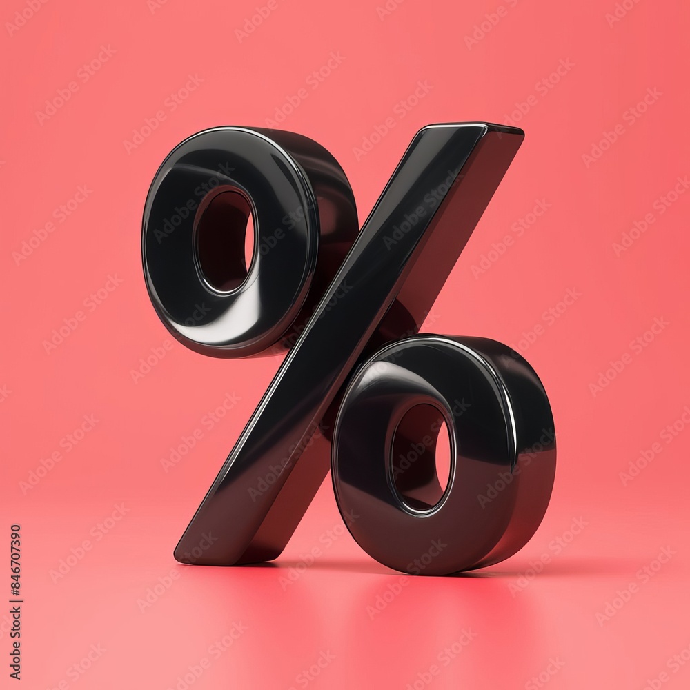 Wall mural 3d black percentage symbol