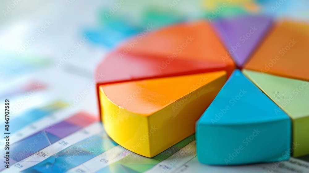 Poster Business presentation slide featuring a pie chart diagram displaying budget allocation strategies.