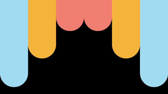 Rounded Shapes 3 Colors Transitions 4k 1:1 16:9 9:16