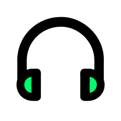 headphone headset audio sound music earphone listen as a simple single icon logo vector illustration, isolated on transparent background