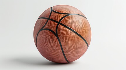 Fototapeta premium Professional-grade basketball glowing against a pure white studio background
