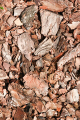 background crushed tree bark mulch