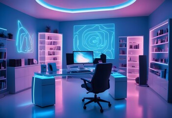 minimalist interior design style futuristic home office sleek furniture state of the art technology