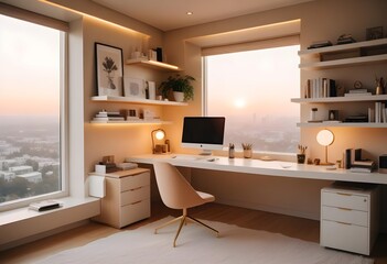 minimalist interior design style futuristic home office sleek furniture state of the art technology