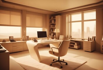 minimalist interior design style futuristic home office sleek furniture state of the art technology