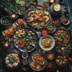 Fototapeta premium vegetables and fruits on plate