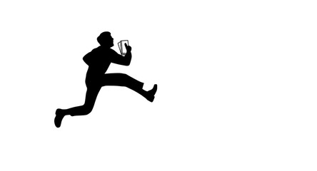 keep running and don't stop, black line art illustration